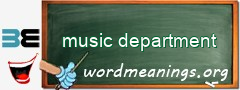 WordMeaning blackboard for music department